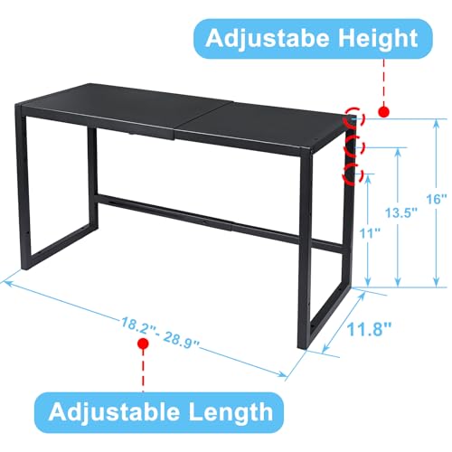 Expandable 2 Tier Heavy Duty Metal Storage Shelves D468