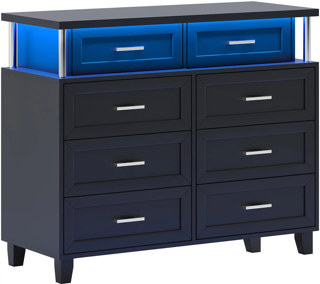 Black 8 Drawer Dresser A2281