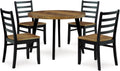 Black Dining Table and 4 Chairs Set of 5 C881