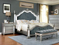 Silver Solid Wood King Bedroom Set 3pcs J22572