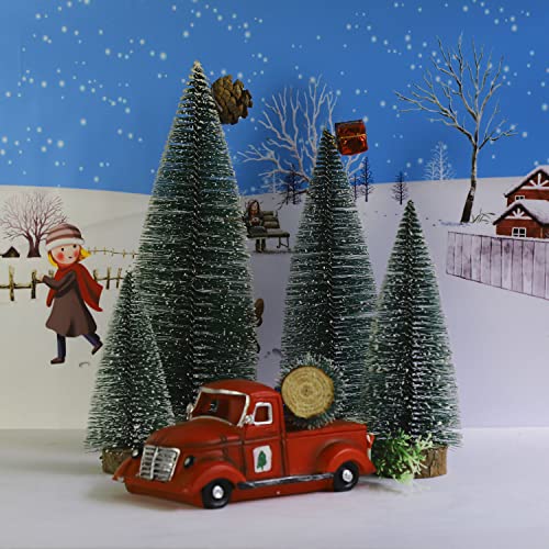 Mini Christmas Trees with Snow and Wooden Base X38549
