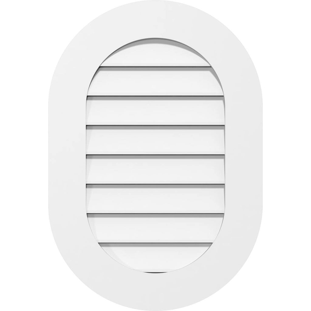 Vertical Round Ended Surface Mount PVC Gable Vent J696129