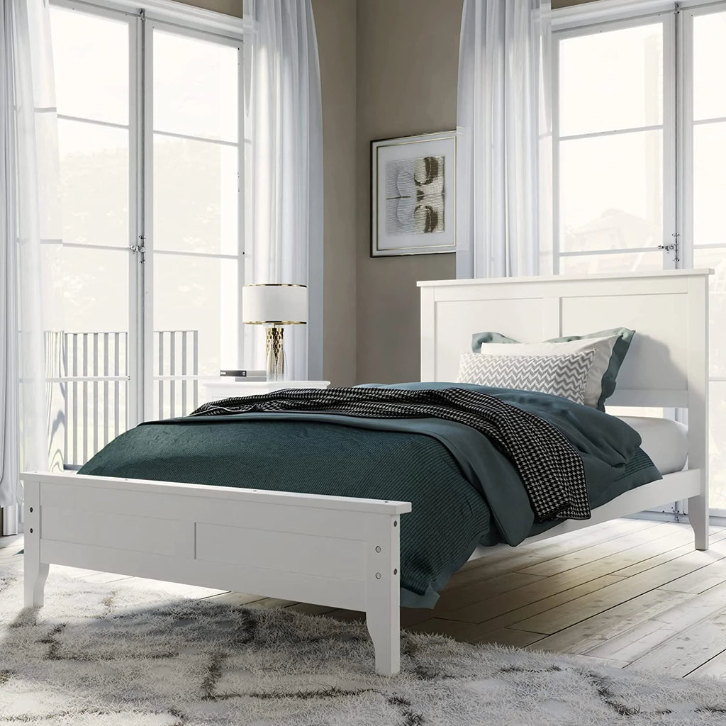 White 3 Piece Wood Bedroom Set with Full Size Bed Q23896