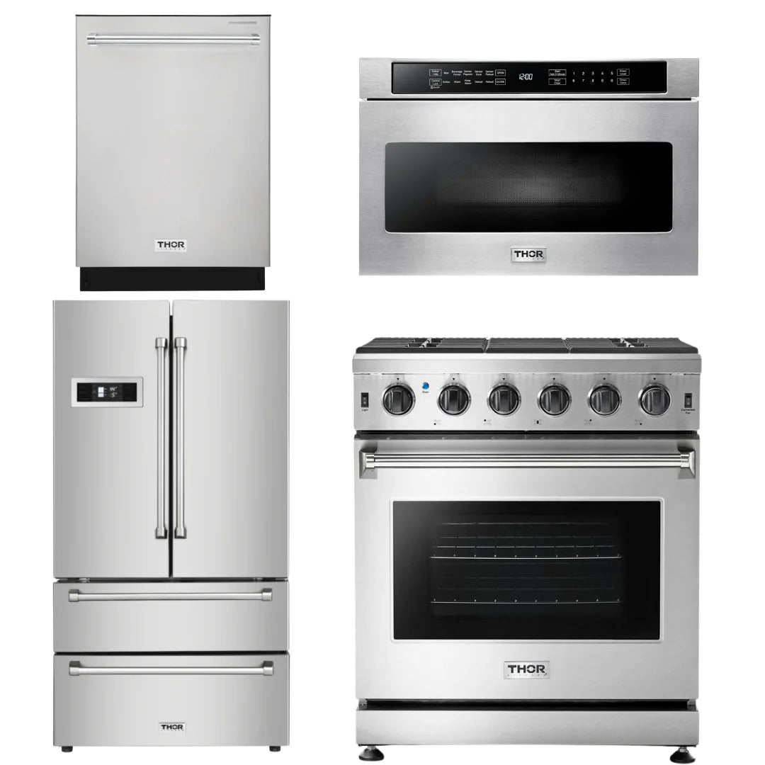 30 Propane Gas Range, Microwave, Refrigerator, Dishwasher U333066