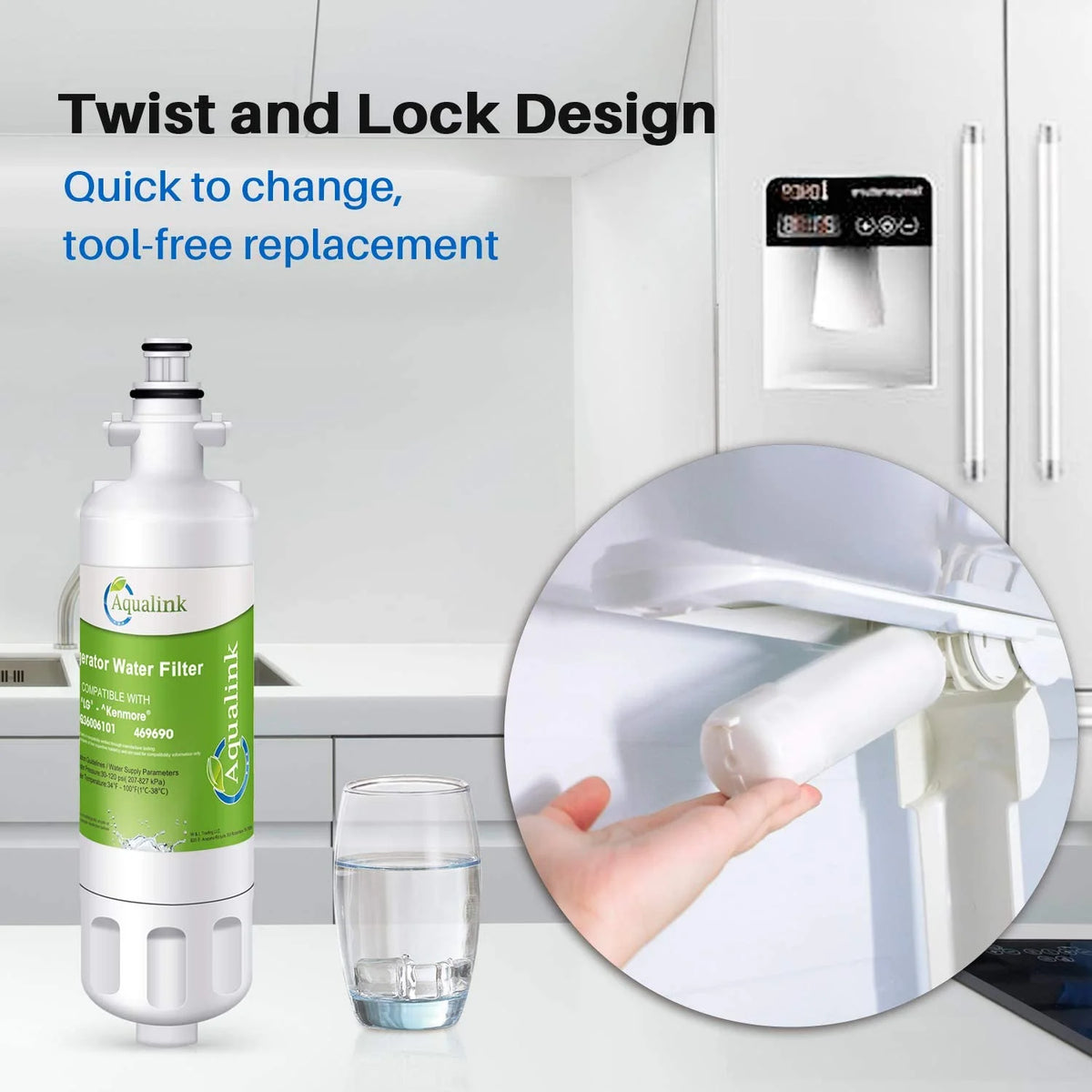 Replacement Refrigerator Water Filter 3 Pack Q3085