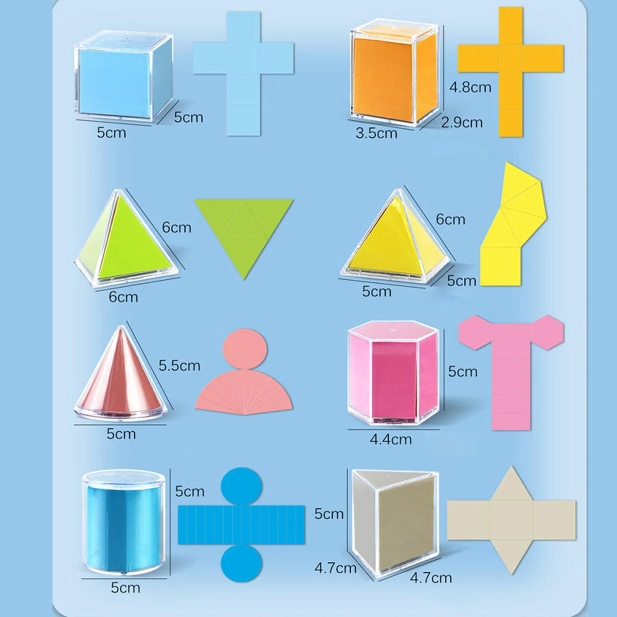 12 Pieces 3D Geometric Shapes Blocks Pattern Blocks Educational Toy T38610