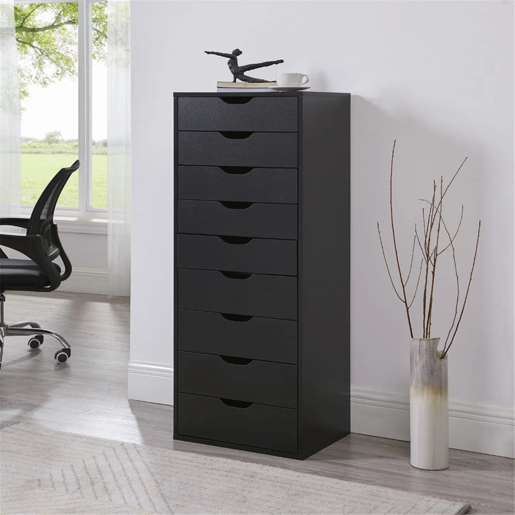 Black Wood File Cabinet O372895