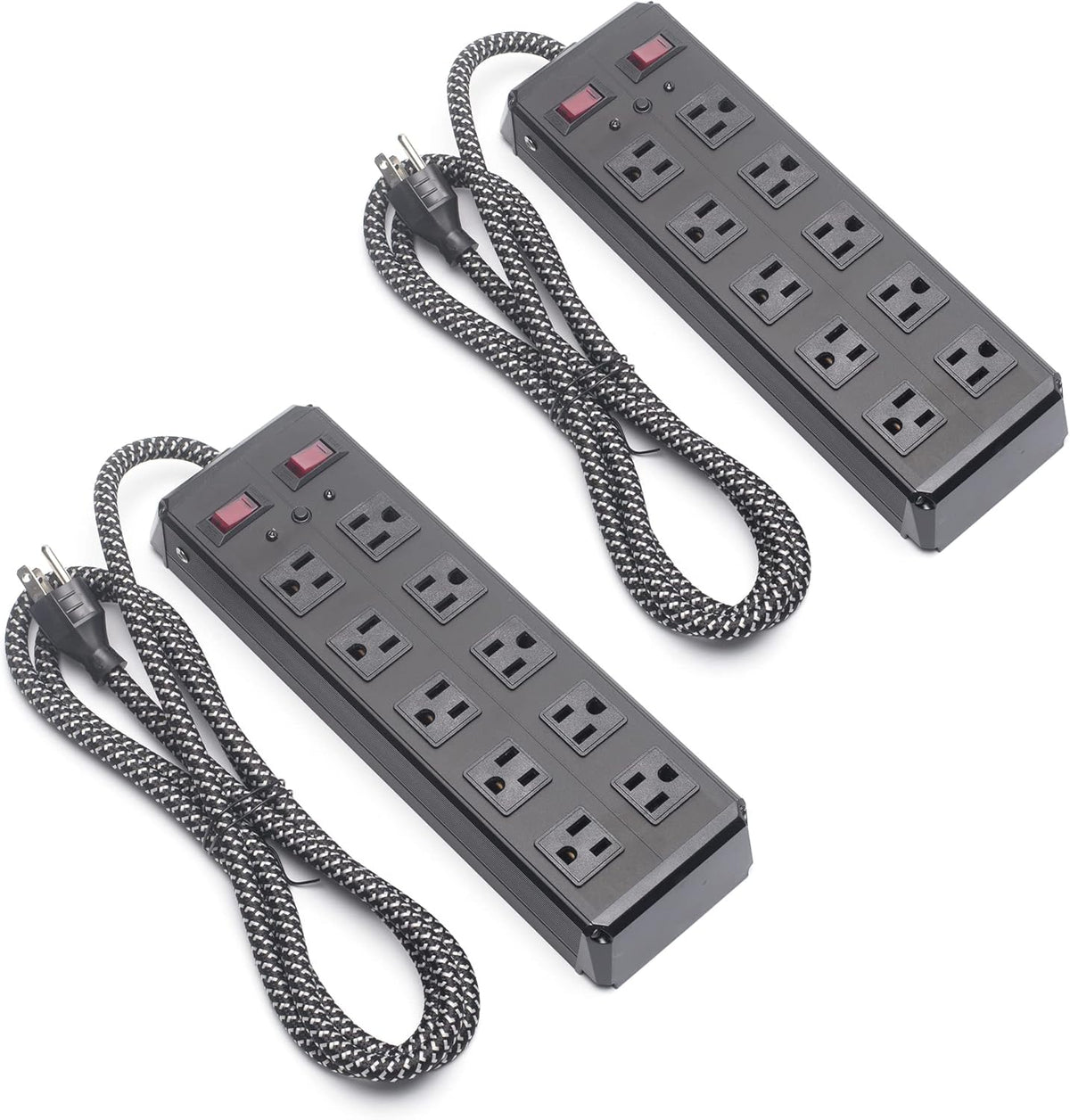 10 Outlet 2 Pack Heavy Duty Power Strip with 6 feet Extension Cord N67852