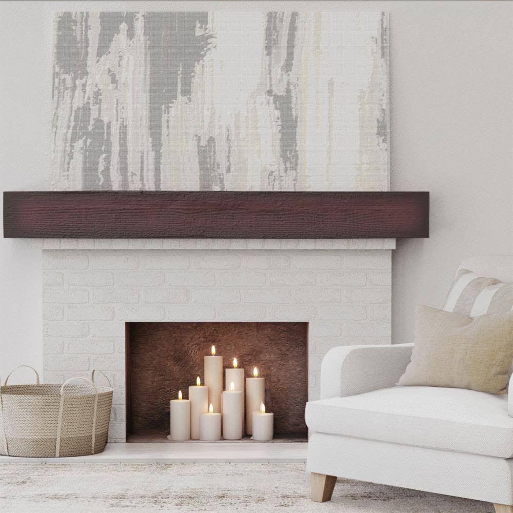 Rough Sawn Faux Wood Fireplace Mantel I8366
