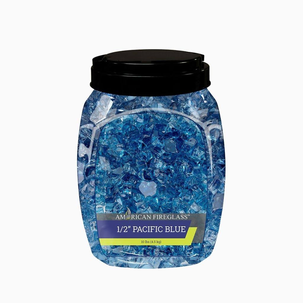 1/2x22 Pacific Blue Fire Glass 10 lb Jar Q518267