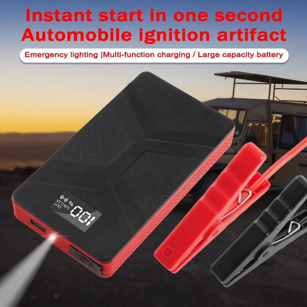 20000mAh Portable Car Battery Jump Starter with LED Light Black Q279141