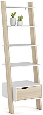 2 Piece Bookcase and Writing Desk Set in White and Oak H2843