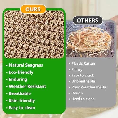90L Foldable Natural Seagrass Laundry Hamper with Lid W98098
