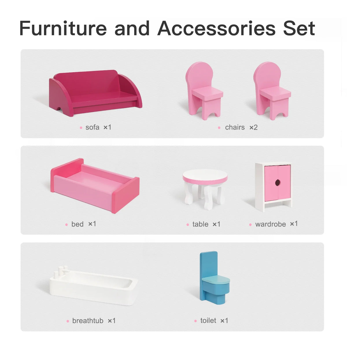 Wooden Dollhouse H1126