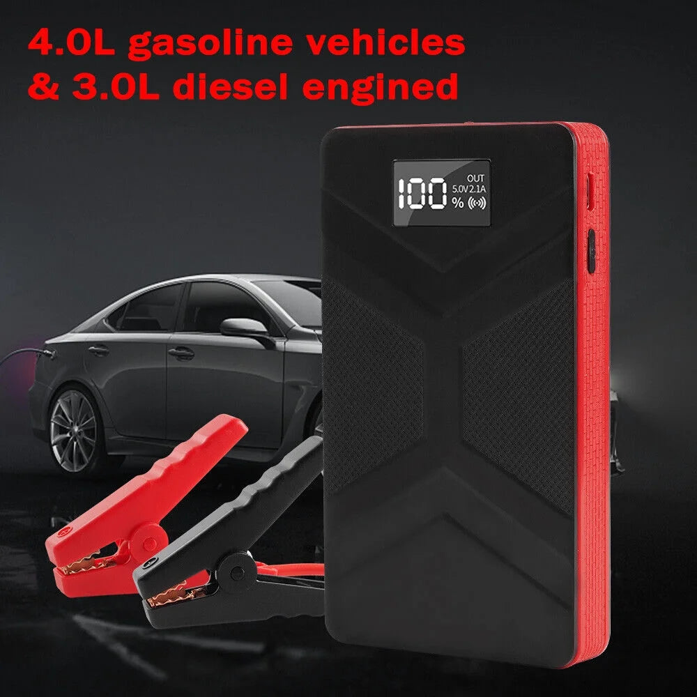 20000mAh Portable Car Battery Jump Starter with LED Light Black Q279141