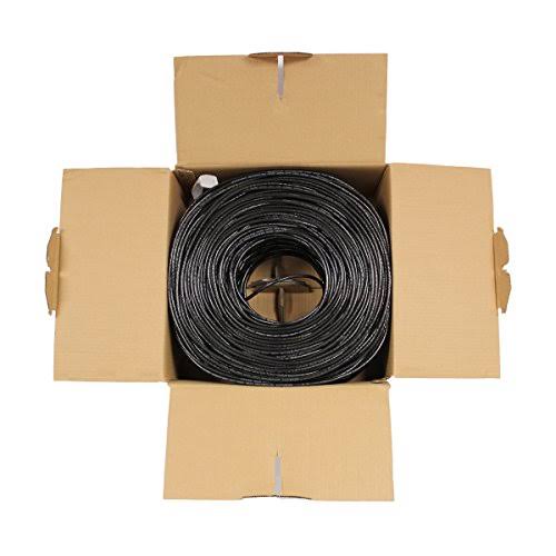 Cat6 1000ft UTP CCA Cable Solid 23AWG Black Network Ethernet Wire R478