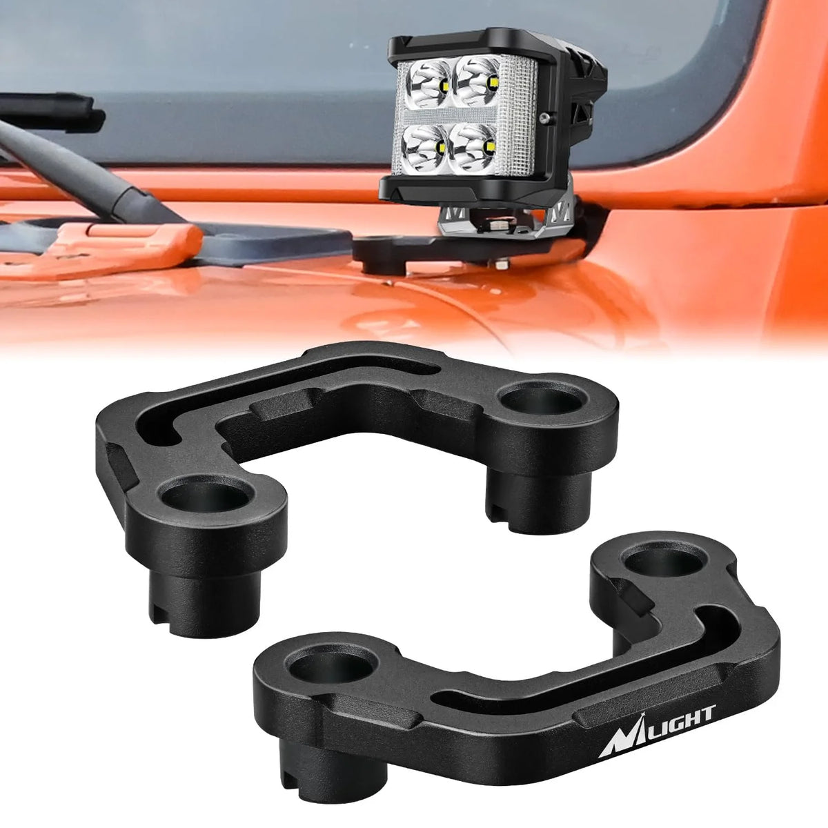 Hood Cowl Mount Brackets for Offroad LED Pod Light Work Lights D531382