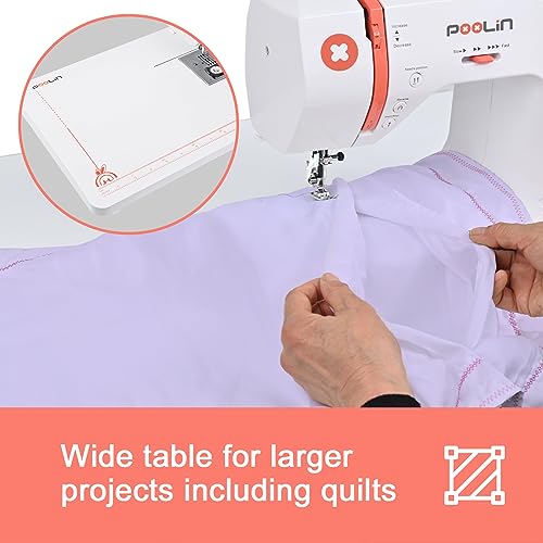 Self Threading Sewing Machine with 293 Stitches, Expansion Table, 7 Presser Feet G838515