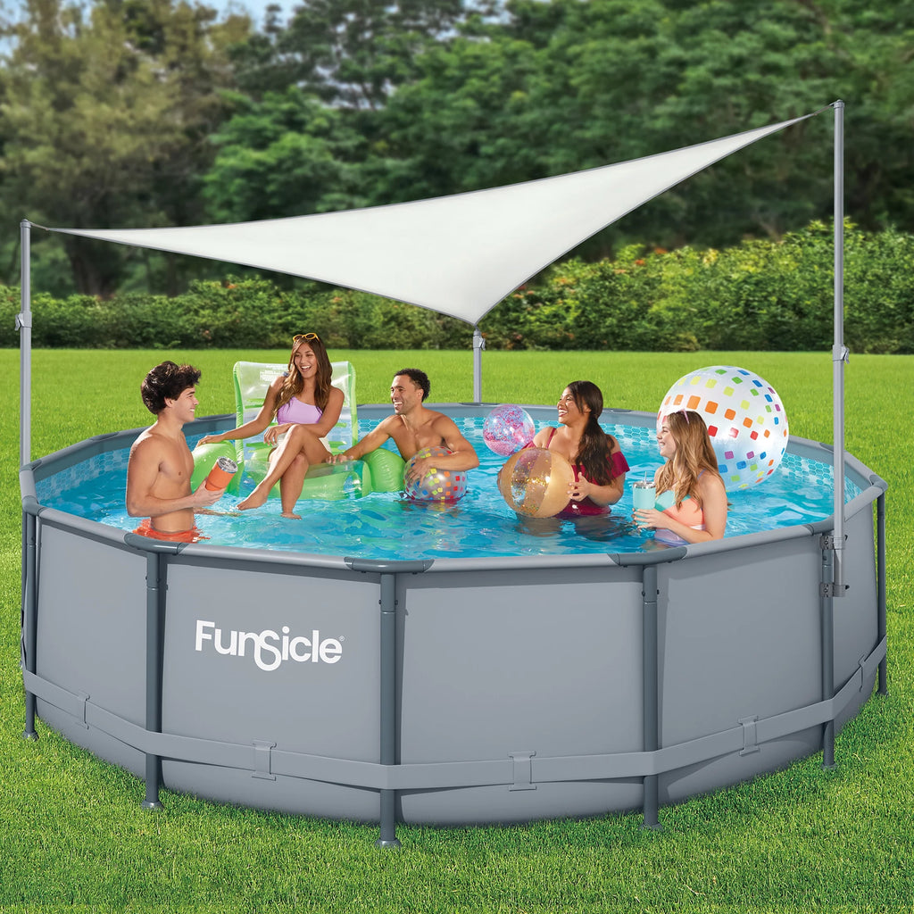 White Triangular Pool Canopy T180