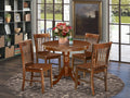 Antique 5-piece Dining Chair and Round Table Set in Mahogany R173