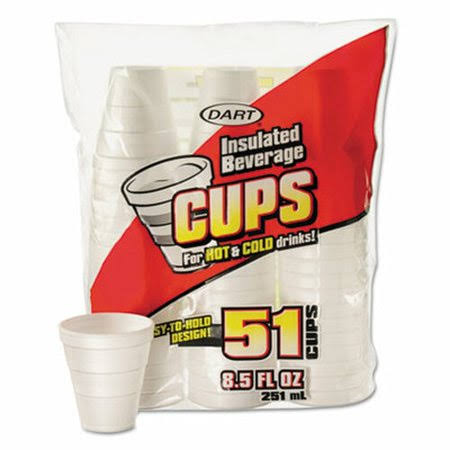 8.5 oz White Foam Cups C631