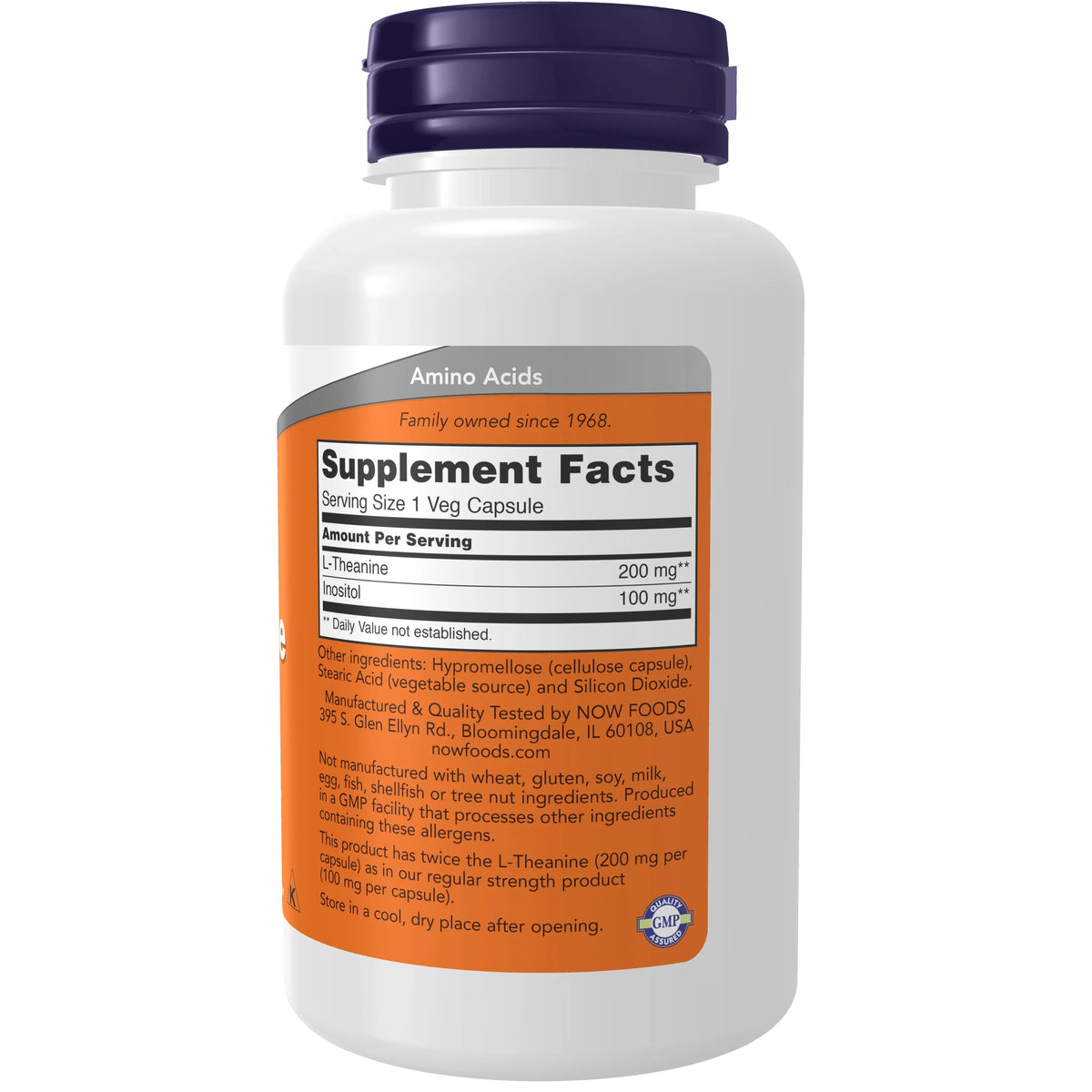 L-Theanine 200 mg with Inositol, 120 Veg Capsules H824598