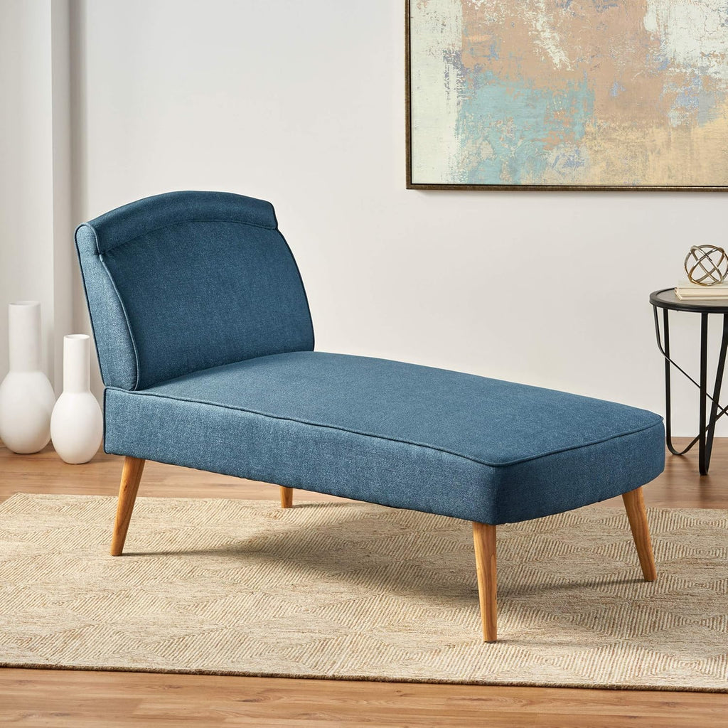 Navy Blue Fabric Chaise Lounge Y145