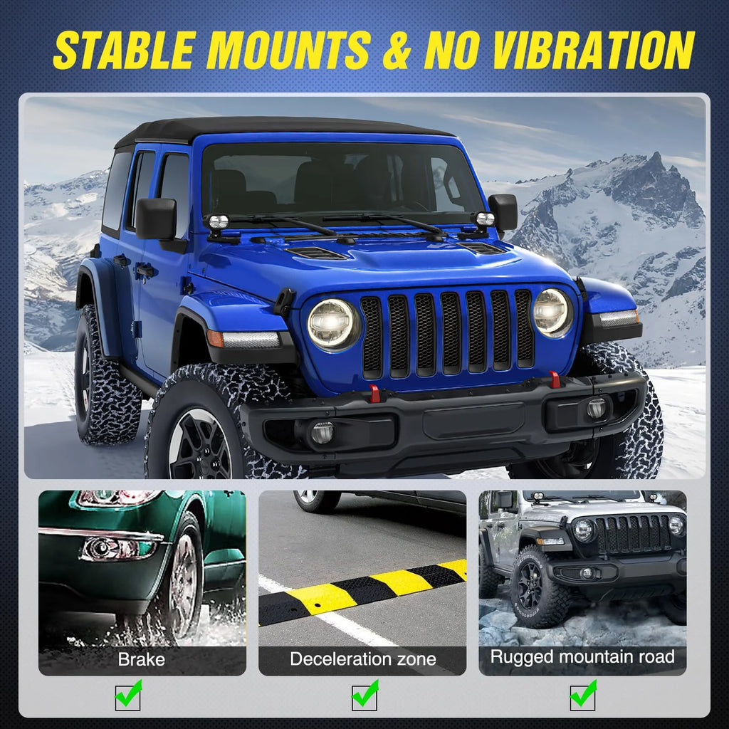 Hood Cowl Mount Brackets for Offroad LED Pod Light Work Lights D531382