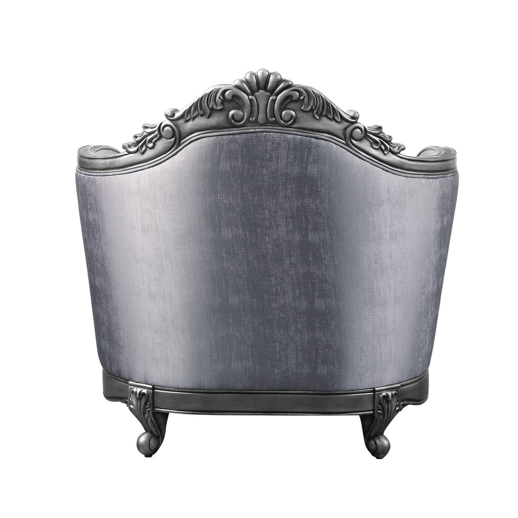 Gray Chair with Scrolled Molded Frame and Queen Anne Legs H22430