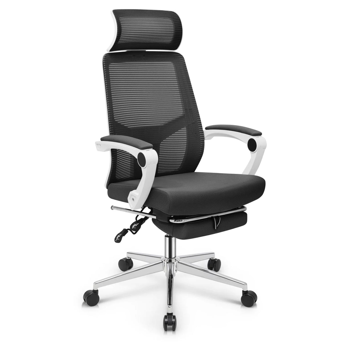 Black Ergonomic High Back Mesh Office Chair with Headrest & Footrest G763271