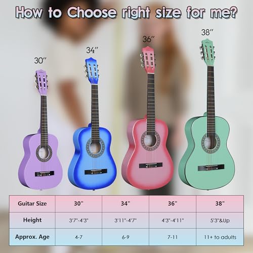 30 Inch Nylon Strings Wooden Acoustic Classical Guitar Blue S319091