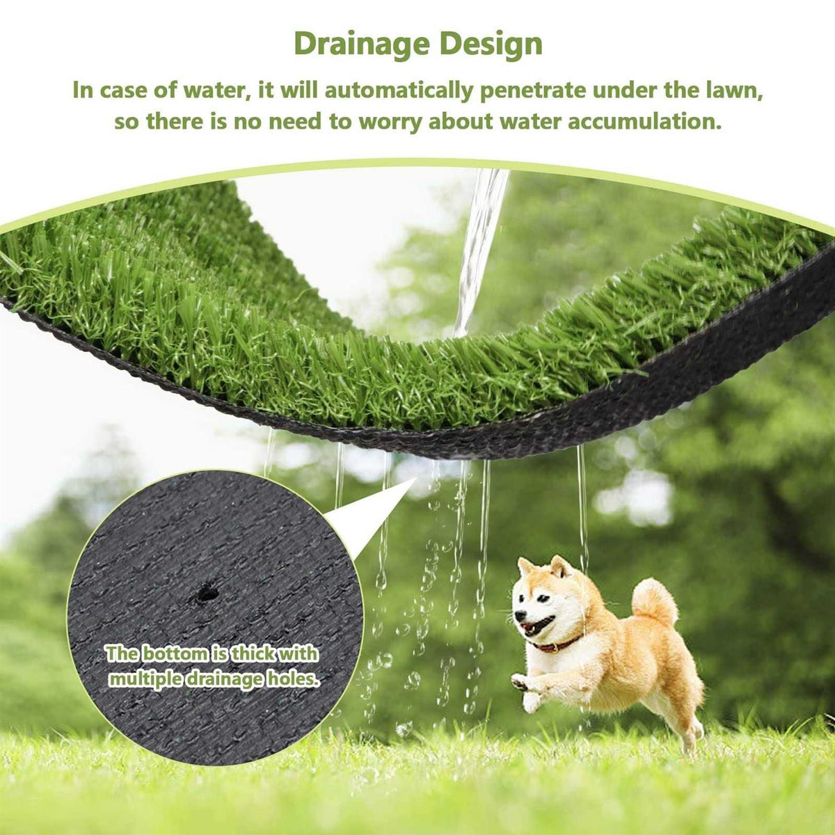 39.4 x 31.5 Inches Washable Artificial Grass Rug N816