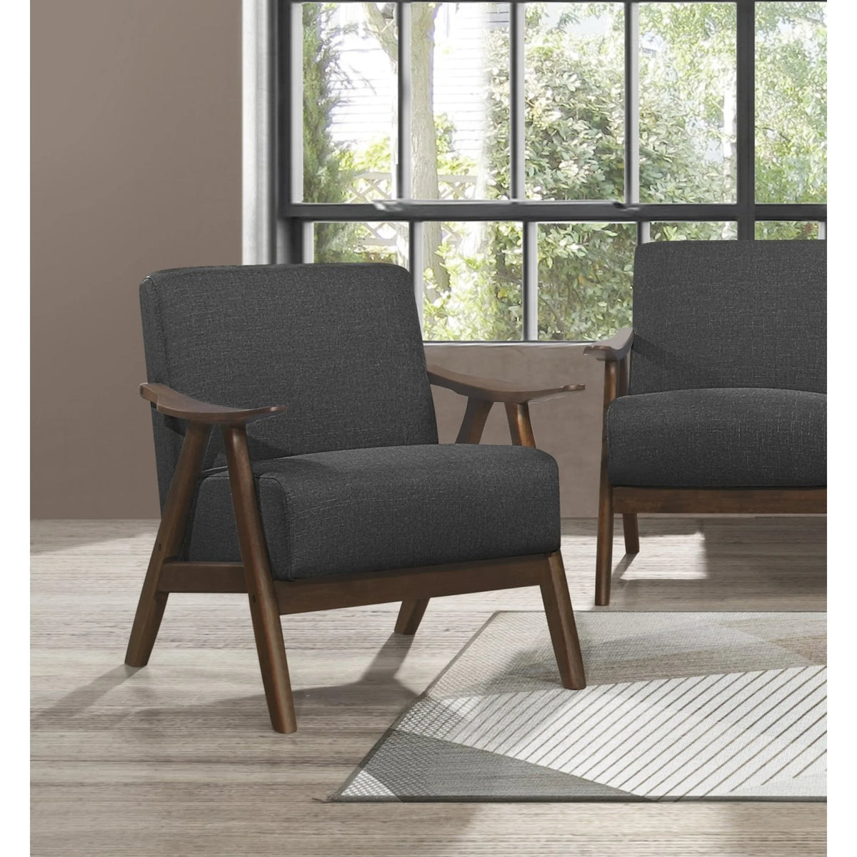 Dark Gray Fabric Upholstered Accent Chair R175