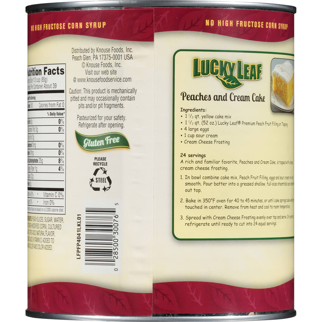 #10 Can Non-GMO Peach Pie Filling - 3/Case P189058