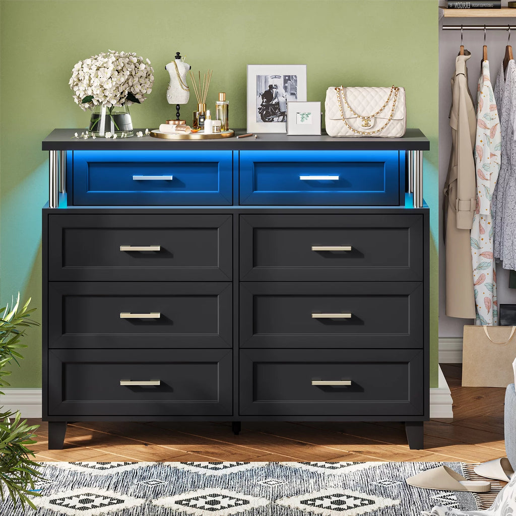 Black 8 Drawer Dresser A2281