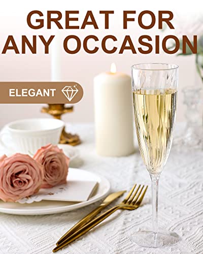 36 PCS Clear Plastic Champagne Flutes N816