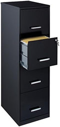 Black Pearl White 4-Drawer Metal File Cabinet L1483