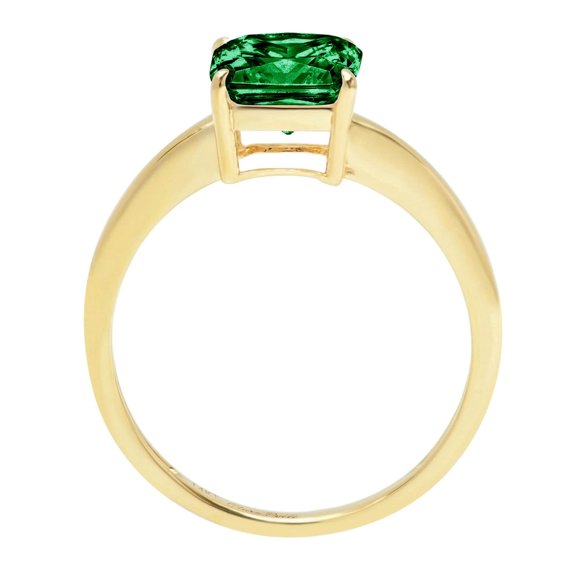 2.5ct Asscher Cut Green Simulated Emerald 18k Yellow Gold Ring Size 8.75 P844511