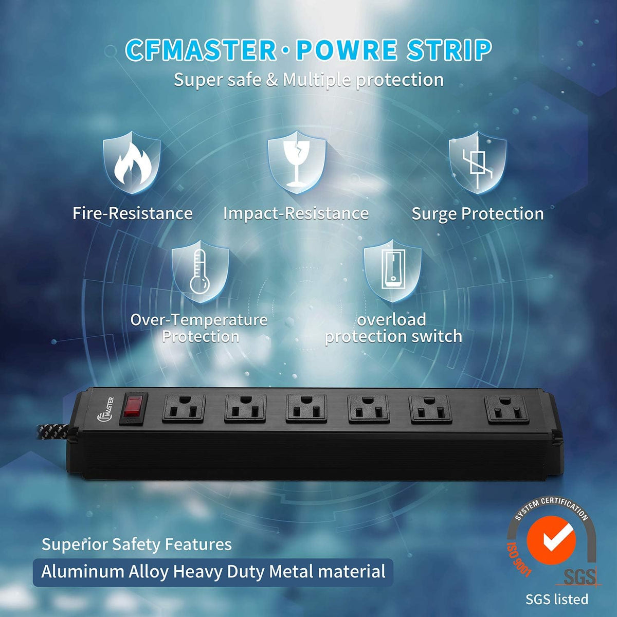 10 Outlet 2 Pack Heavy Duty Power Strip with 6 feet Extension Cord N67852