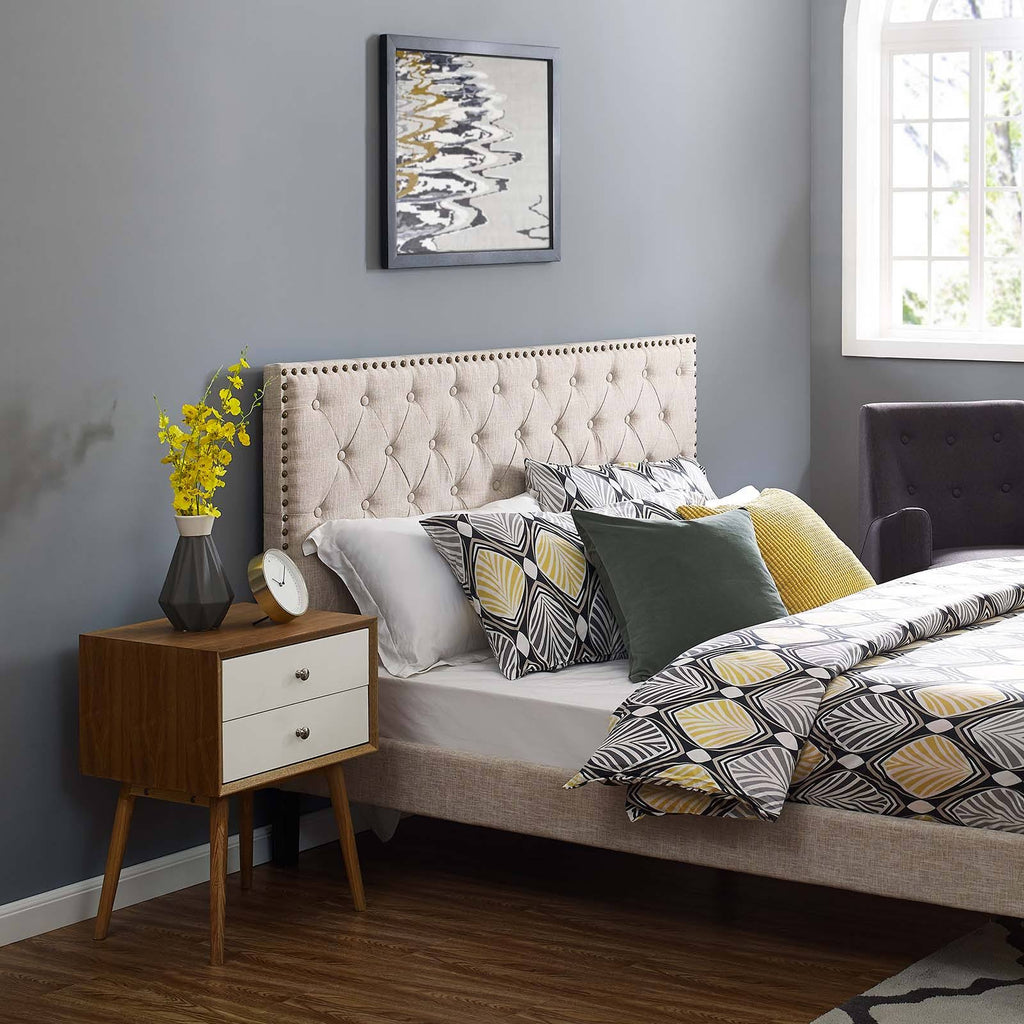 King and California King Upholstered Linen Fabric Headboard K345