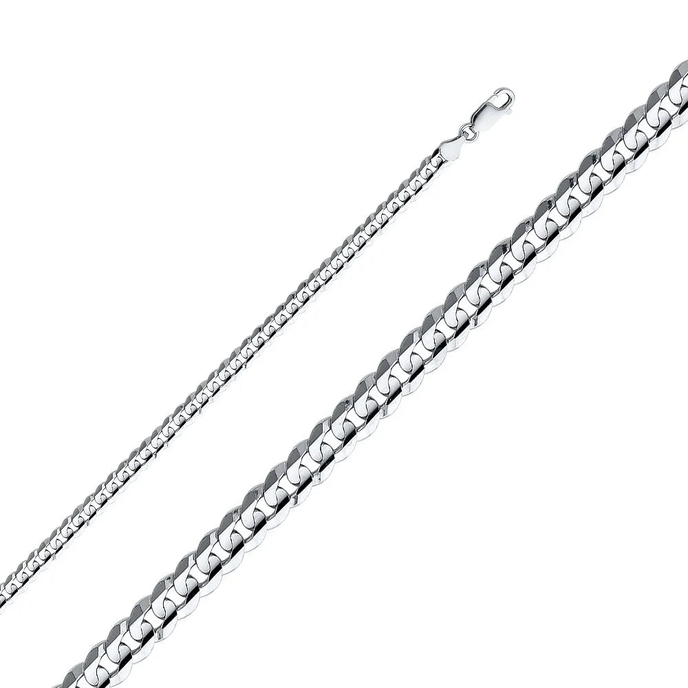 14K White Gold Cuban Chain H1351