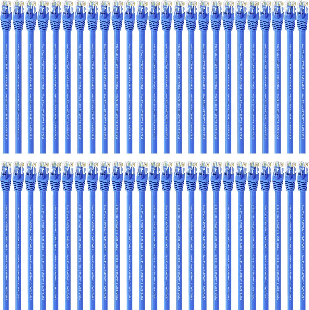 50-Pack Cat5e Ethernet Patch Cable 3 Feet Blue RJ45 Network Cord T71326