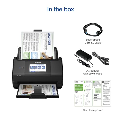 Wireless Color Duplex Desktop Document Scanner with 100-sheet Auto Document Feeder and 4.3" Touchscreen S35287