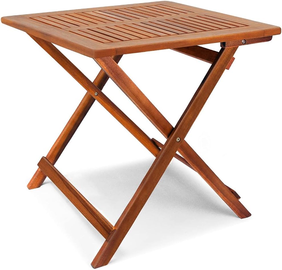 18x18 Inch Acacia Wood Folding Patio Side Table F433