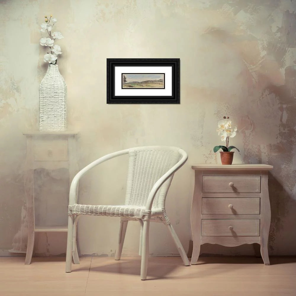 Black Ornate Wood Framed Double Matted Museum Art Print X688