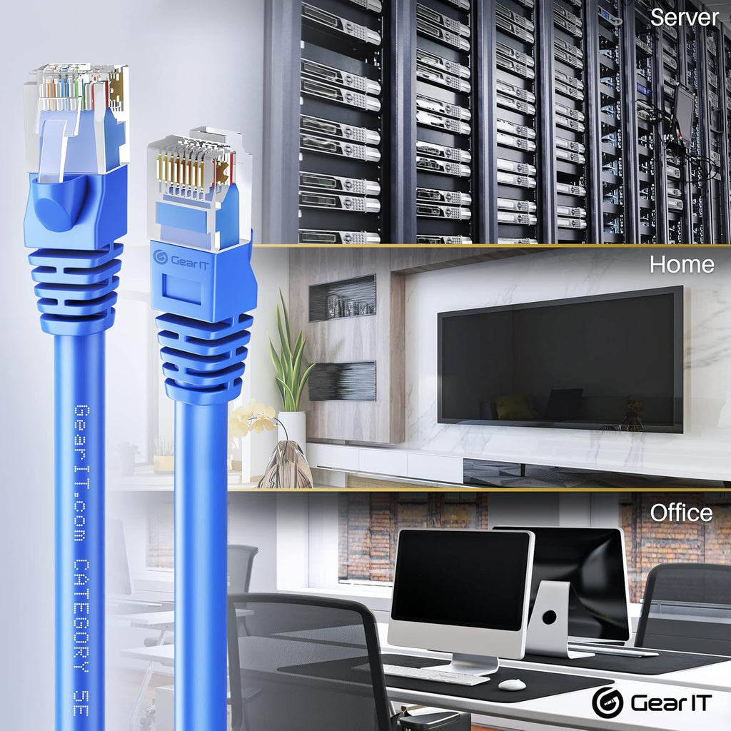 50-Pack Cat5e Ethernet Patch Cable 3 Feet Blue RJ45 Network Cord T71326