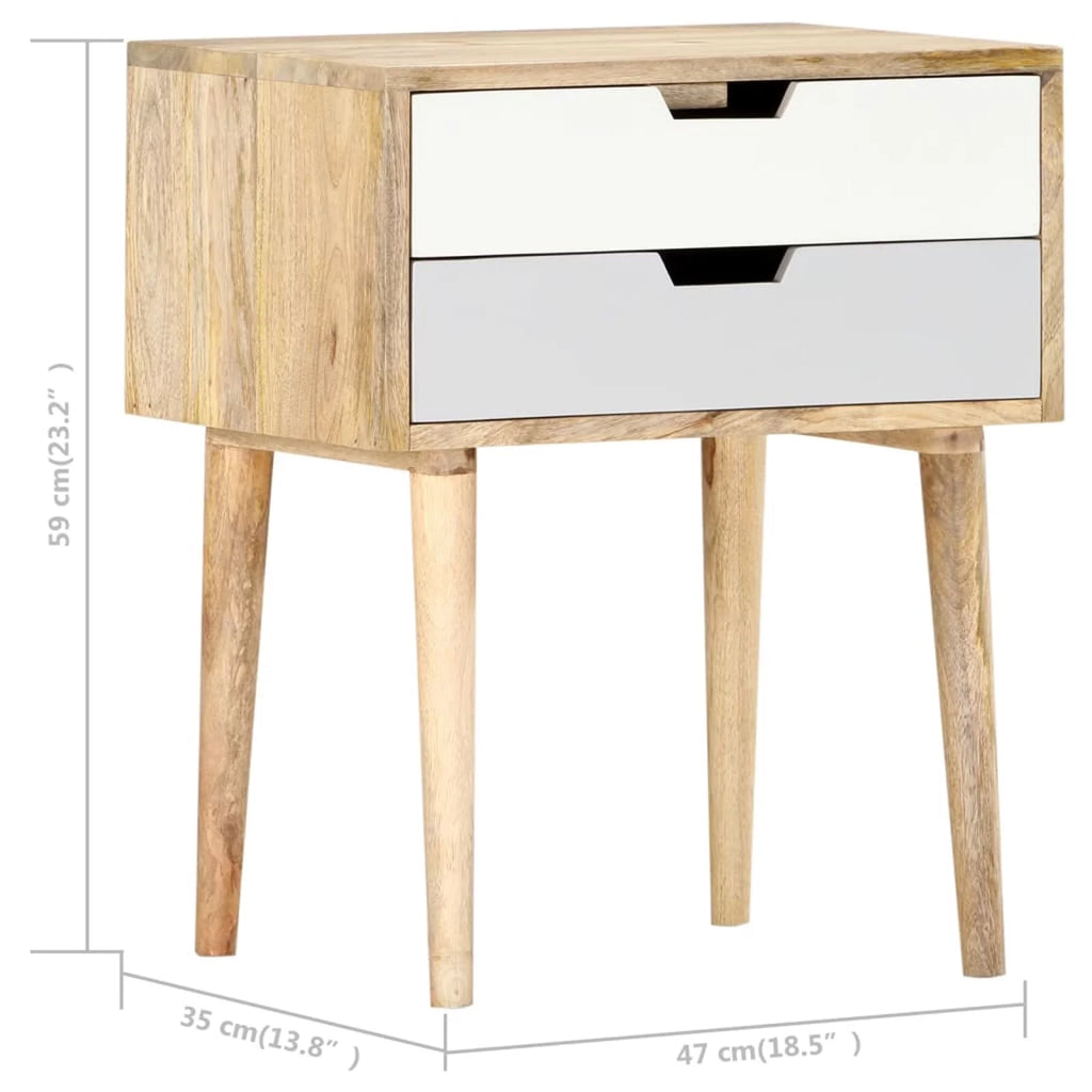Solid Mango Wood Bedside Cabinet N900