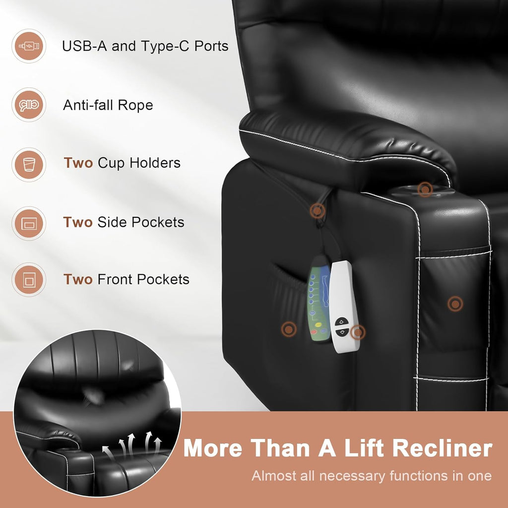 Oversized Power Lift Recliner Chair with Heat and Massage Z585150