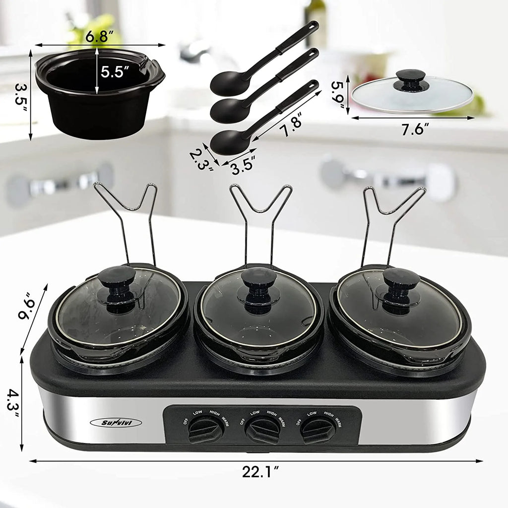 Stainless Steel Slow Cooker Buffet Server with Adjustable Temp R8936