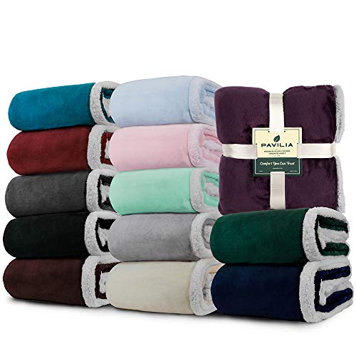 50 x 60 Inches Reversible Microfiber Sherpa Fleece Throw Blanket X4313